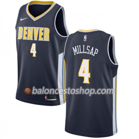 Camiseta Hombre NBA Denver Nuggets Paul Millsap 4 Nike 2017-18 Navy Swingman